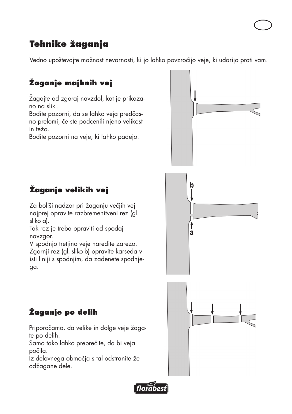 Tehnike žaganja | Florabest FHE 550 B2 User Manual | Page 53 / 120