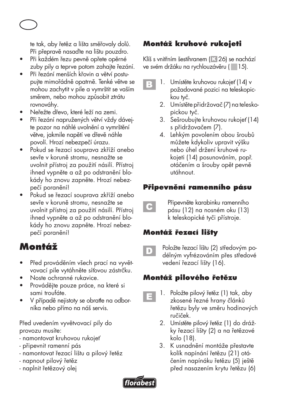 Montáž | Florabest FHE 550 B2 User Manual | Page 68 / 120