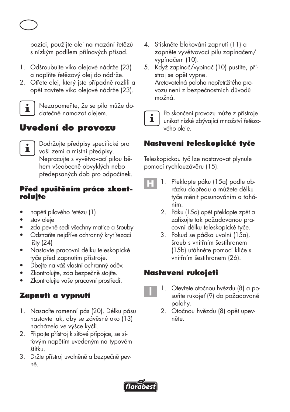 Uvedení do provozu | Florabest FHE 550 B2 User Manual | Page 70 / 120