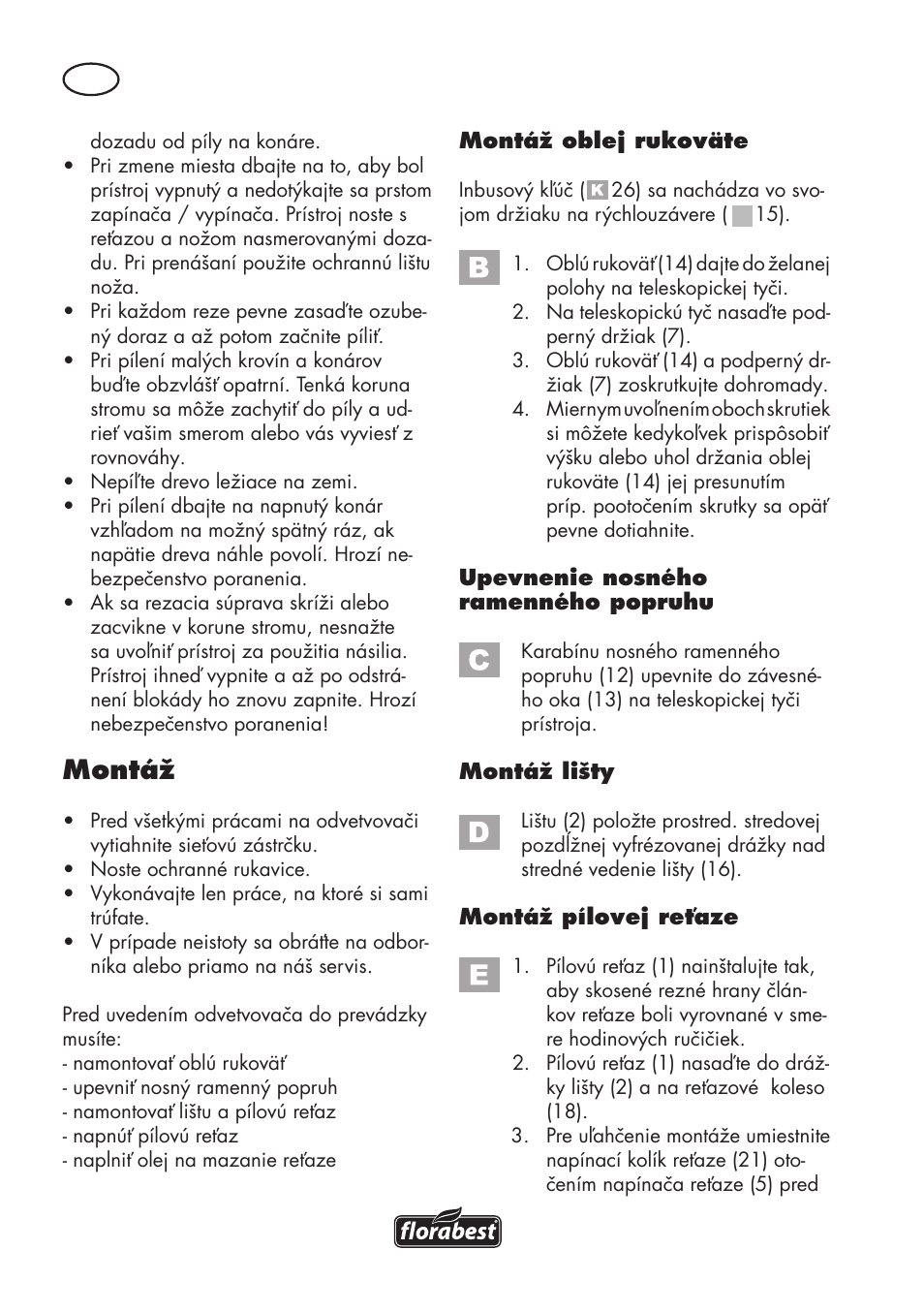 Montáž | Florabest FHE 550 B2 User Manual | Page 86 / 120