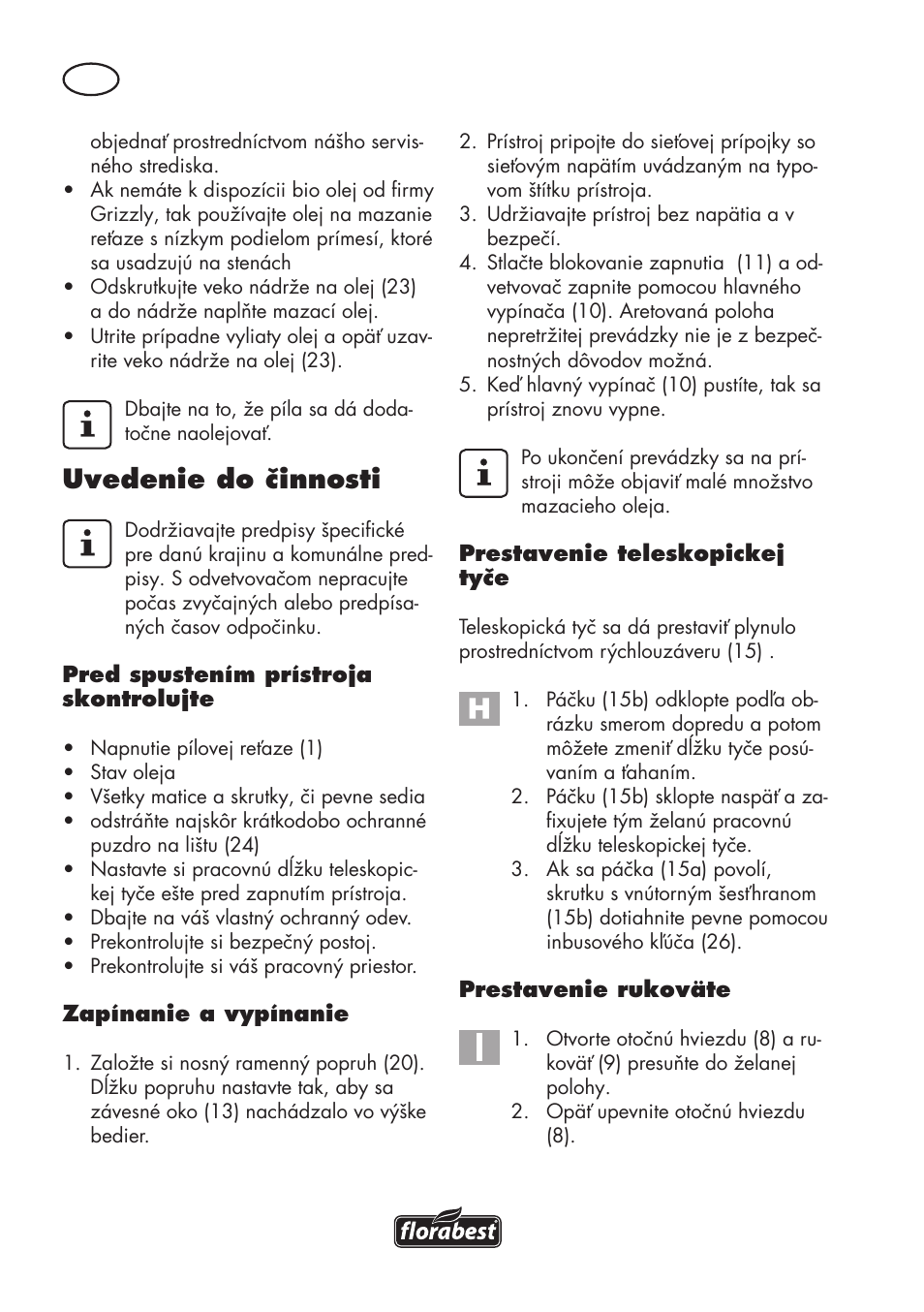 Uvedenie do činnosti | Florabest FHE 550 B2 User Manual | Page 88 / 120