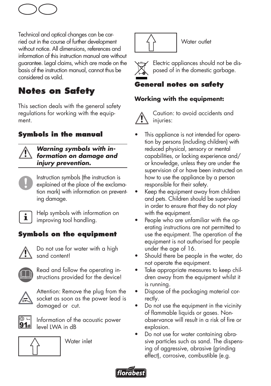Gb mt | Florabest FGPS 1100 B2 User Manual | Page 16 / 40
