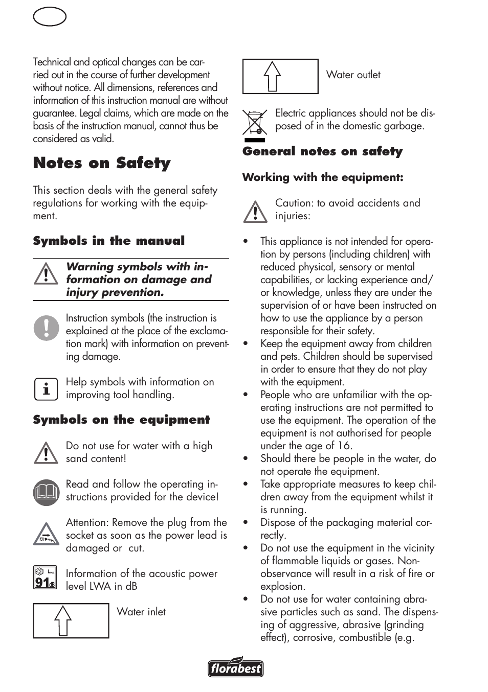 Florabest FGPS 1100 B2 User Manual | Page 6 / 56