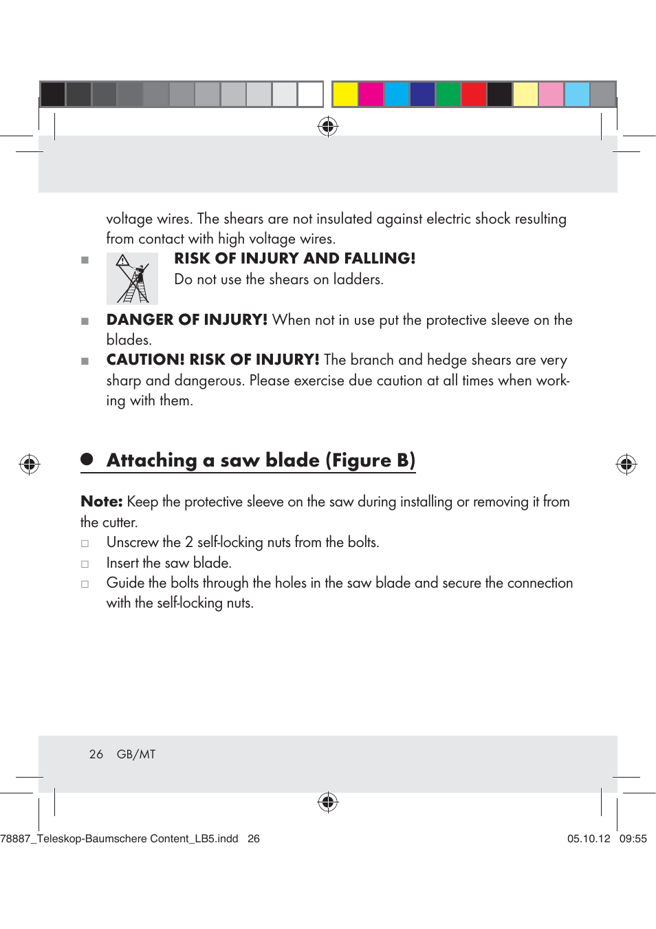 Attaching a saw blade (figure b) | Florabest Z31309 User Manual | Page 26 / 36