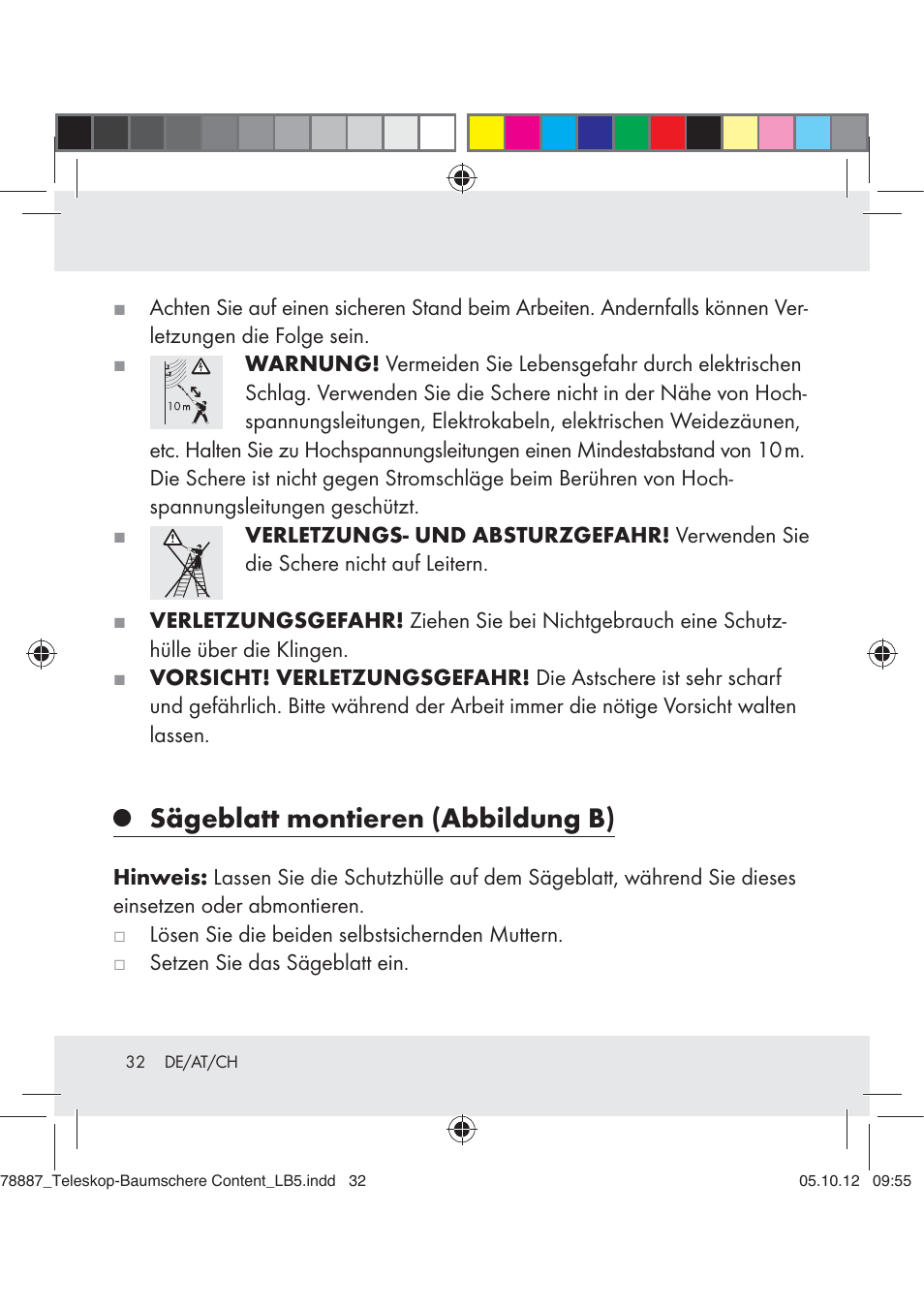 Sägeblatt montieren (abbildung b) | Florabest Z31309 User Manual | Page 32 / 36