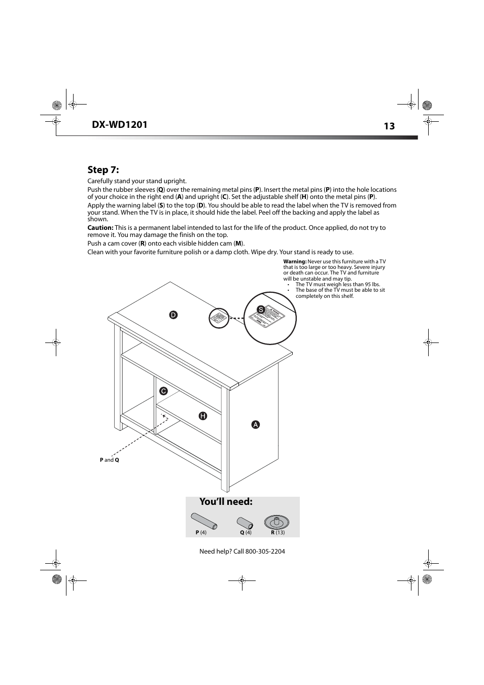 Step 7, You’ll need | Dynex DX-WD1201 User Manual | Page 13 / 15