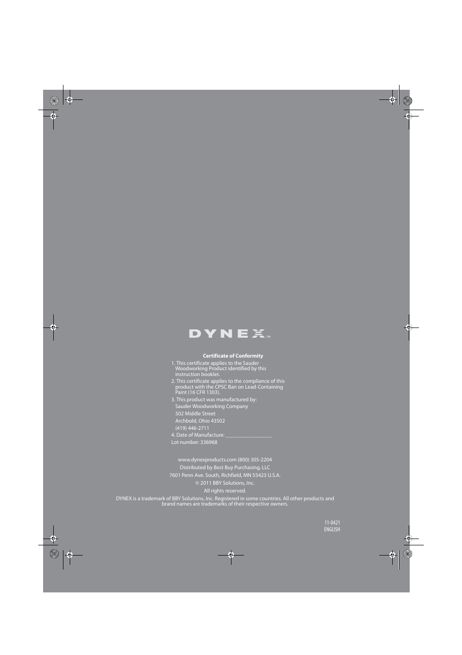 Dynex DX-WD1201 User Manual | Page 15 / 15