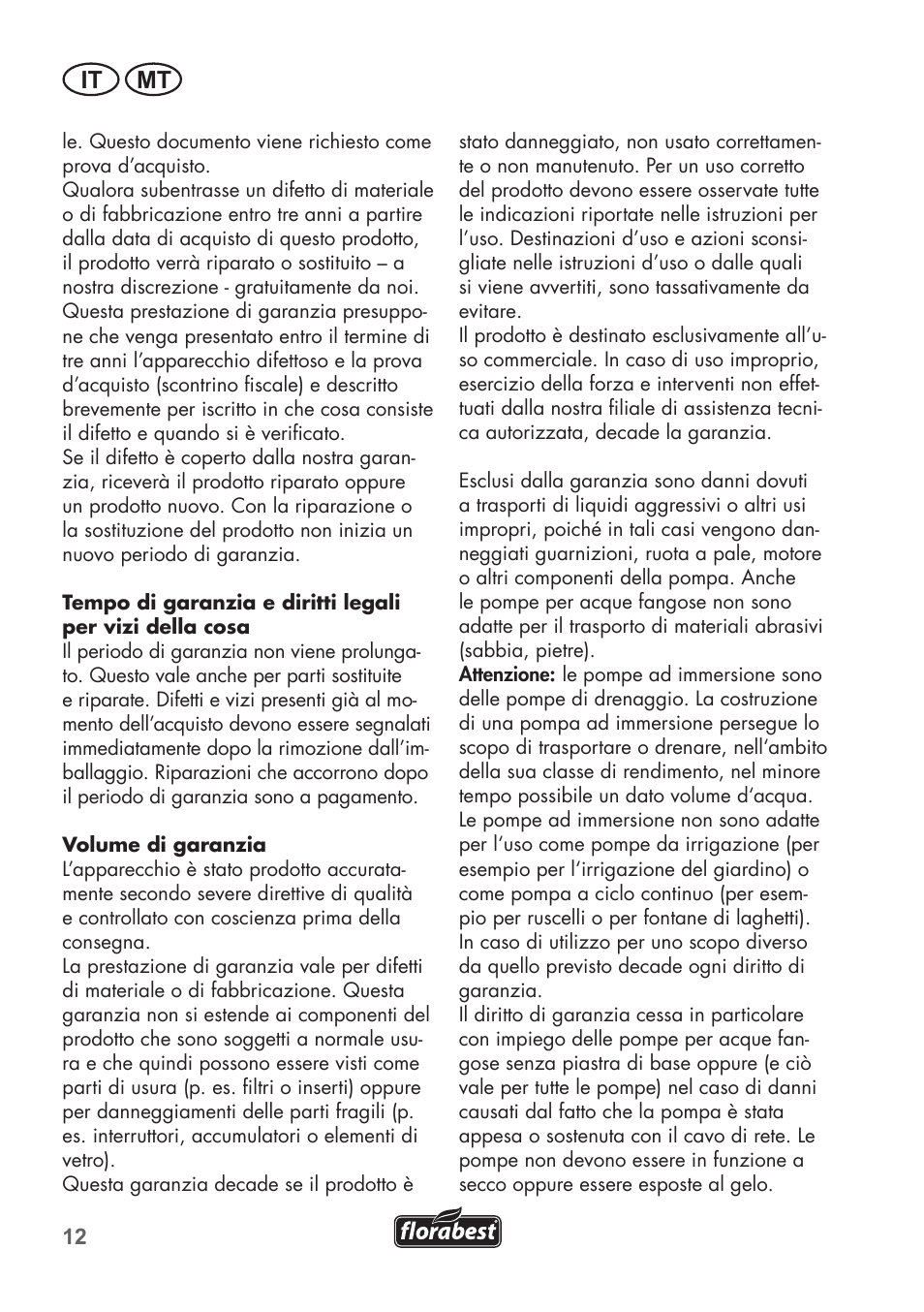 It mt | Florabest FTS 1100 B2 User Manual | Page 12 / 50