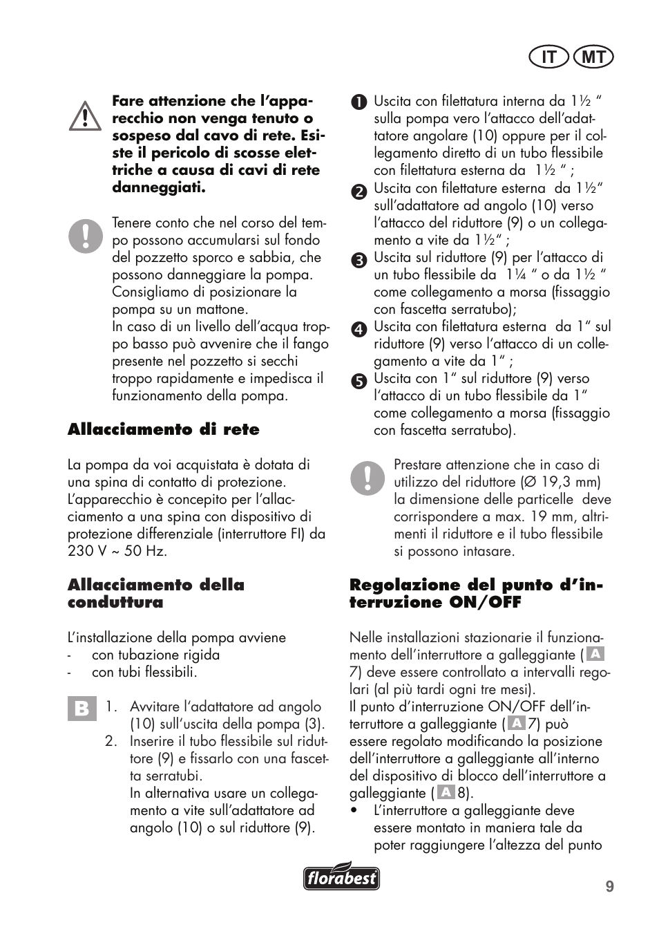 It mt | Florabest FTS 1100 B2 User Manual | Page 9 / 50