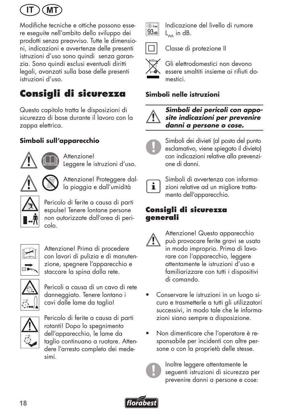 Consigli di sicurezza, Mt it | Florabest FGH 710 A1 User Manual | Page 18 / 68