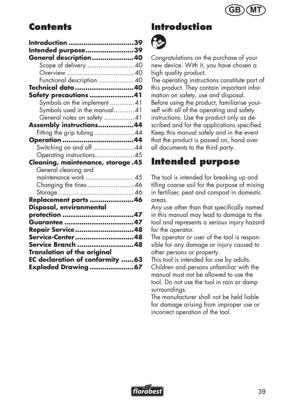 Florabest FGH 710 A1 User Manual | Page 39 / 68