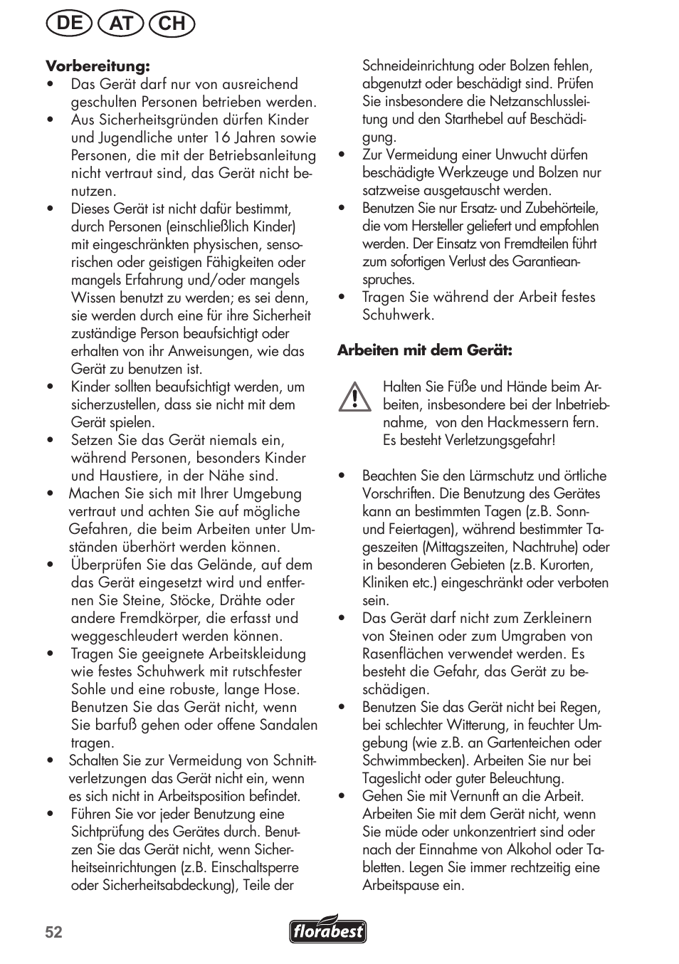 Ch at de | Florabest FGH 710 A1 User Manual | Page 52 / 68