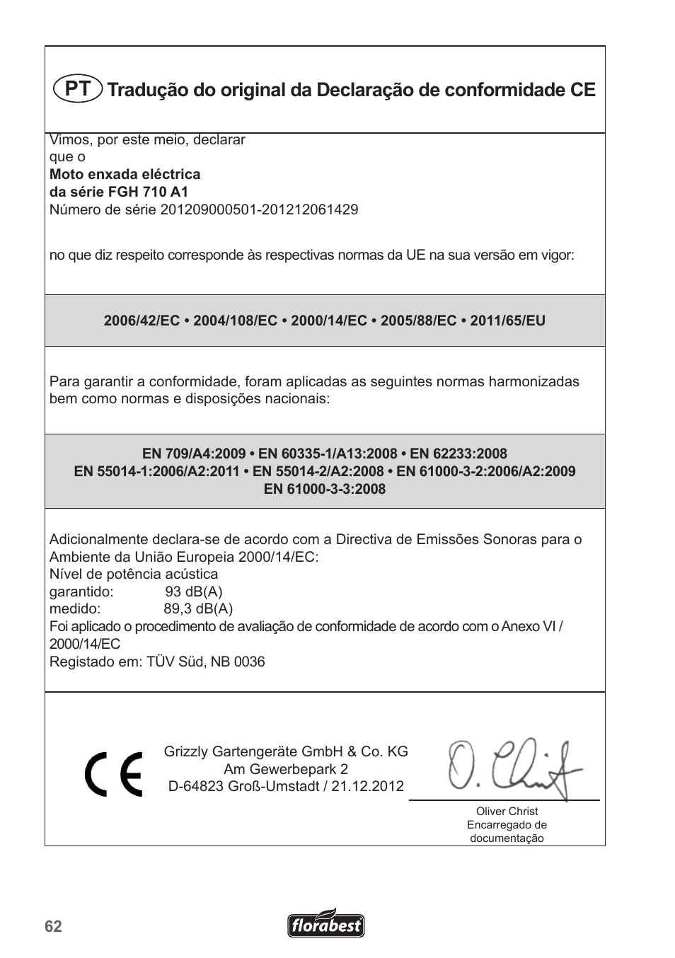 Florabest FGH 710 A1 User Manual | Page 62 / 68