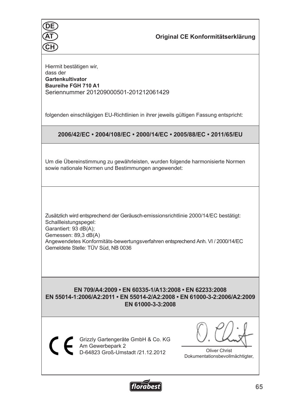 Florabest FGH 710 A1 User Manual | Page 65 / 68