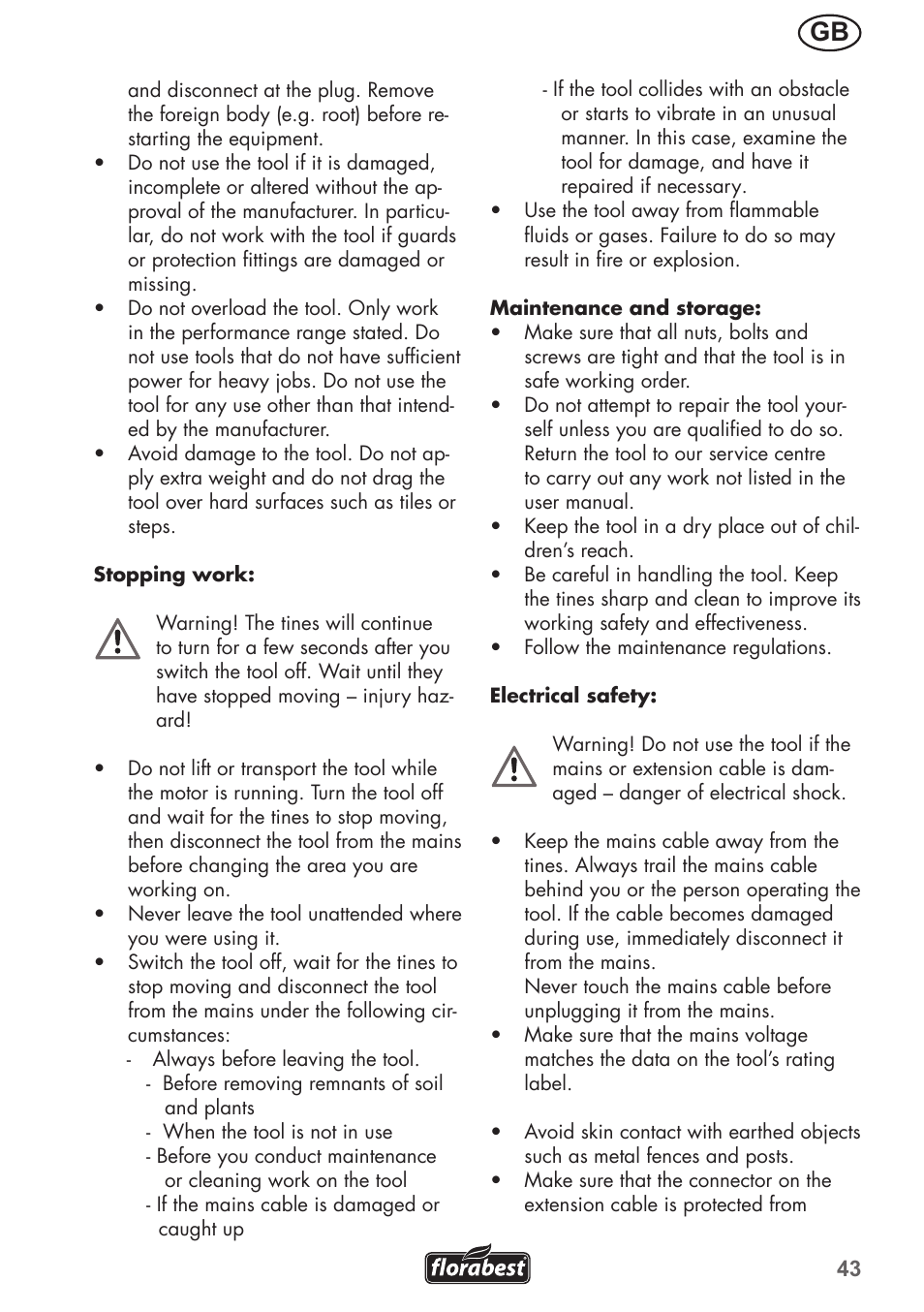 Florabest FGH 710 A1 User Manual | Page 43 / 52