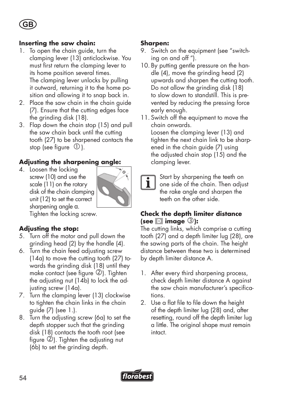 Florabest FSG 85 B1 User Manual | Page 54 / 64