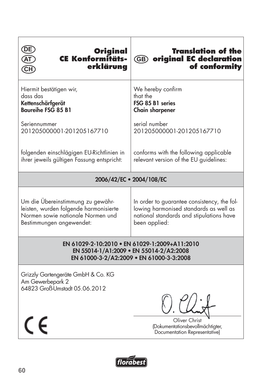 Florabest FSG 85 B1 User Manual | Page 60 / 64