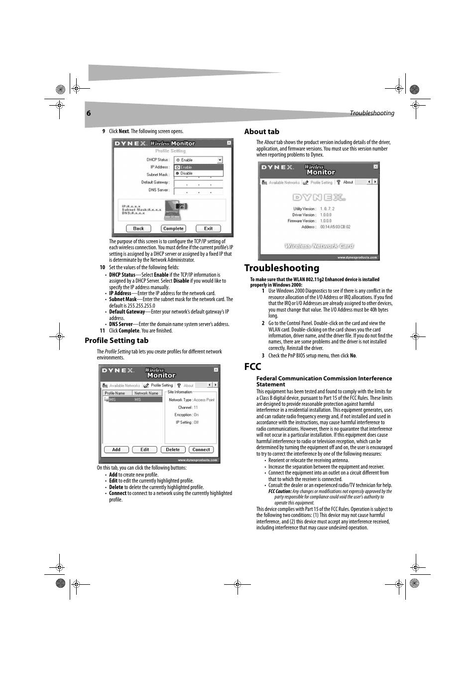 Troubleshooting | Dynex DX-WGPUSB User Manual | Page 6 / 22