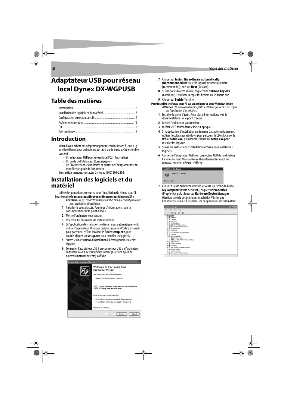 Dynex DX-WGPUSB User Manual | Page 8 / 22