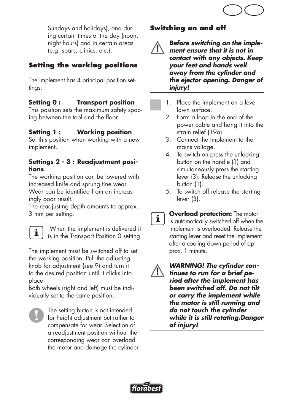 Ie gb | Florabest FLV 1200 A1 User Manual | Page 11 / 64