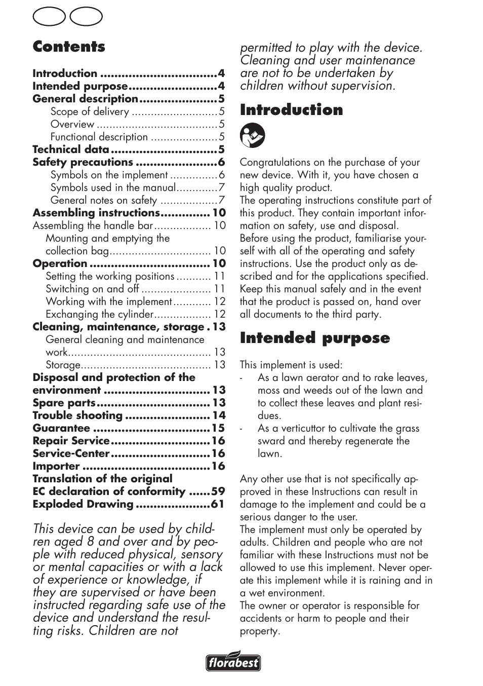 Florabest FLV 1200 A1 User Manual | Page 4 / 64