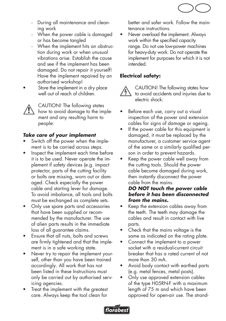Ie gb | Florabest FLV 1200 A1 User Manual | Page 9 / 64