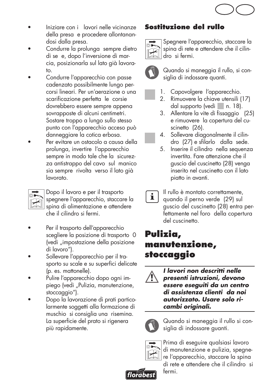 Pulizia, manutenzione, stoccaggio, Ch it | Florabest FLV 1200 A1 User Manual | Page 41 / 68