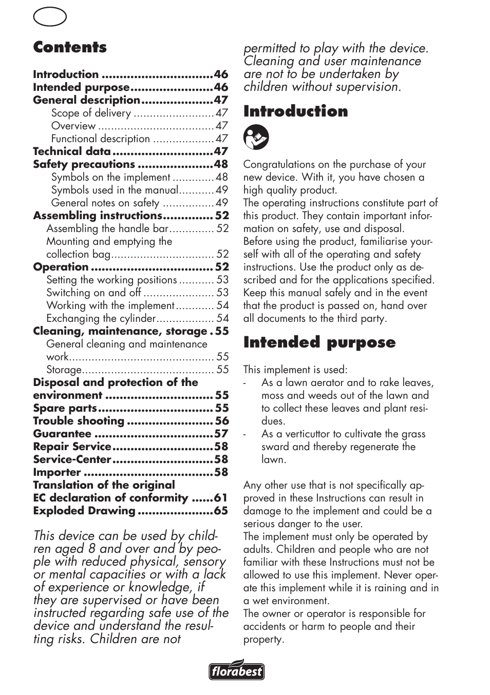 Florabest FLV 1200 A1 User Manual | Page 46 / 68