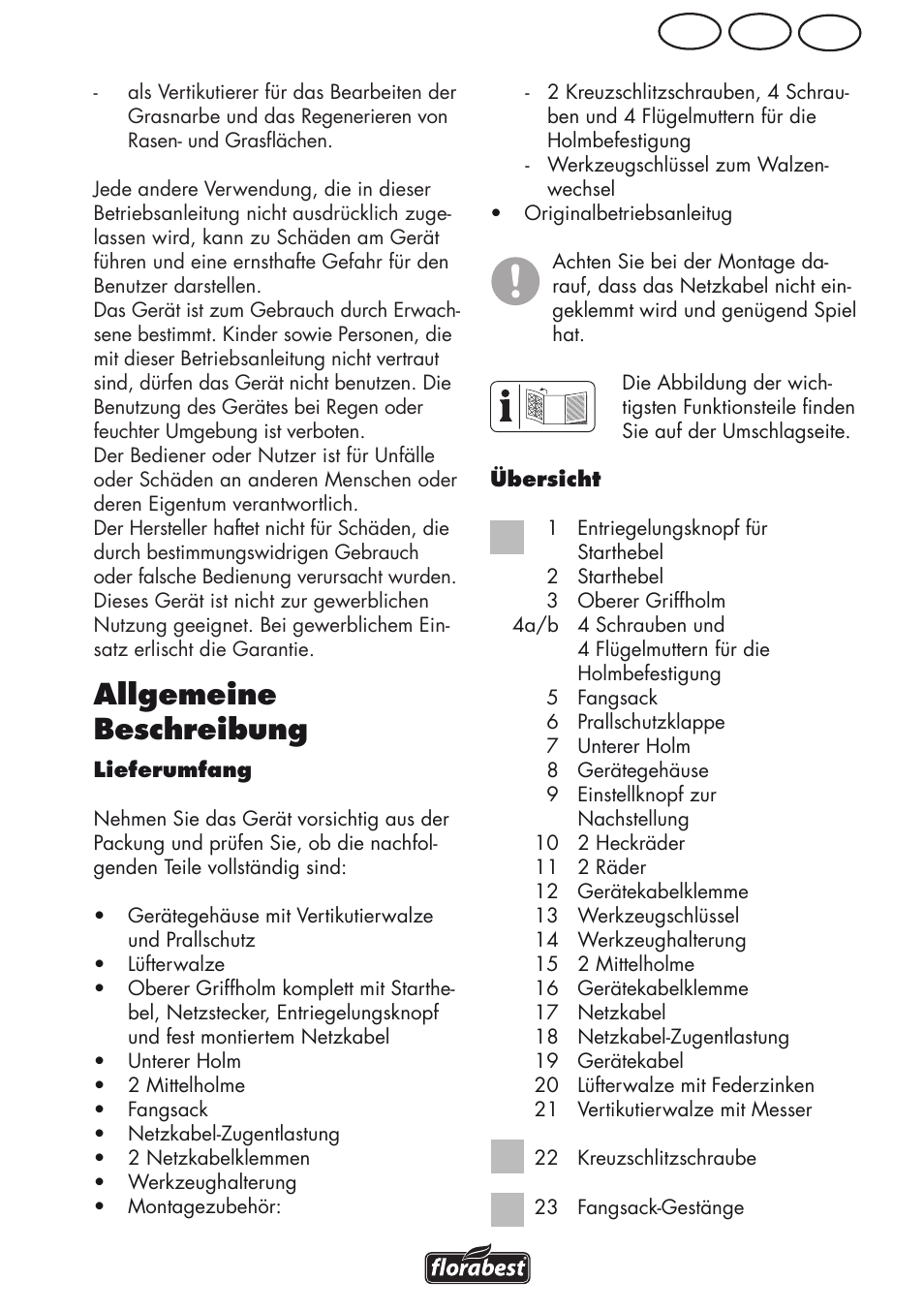 Allgemeine beschreibung, Ch at de | Florabest FLV 1200 A1 User Manual | Page 5 / 68