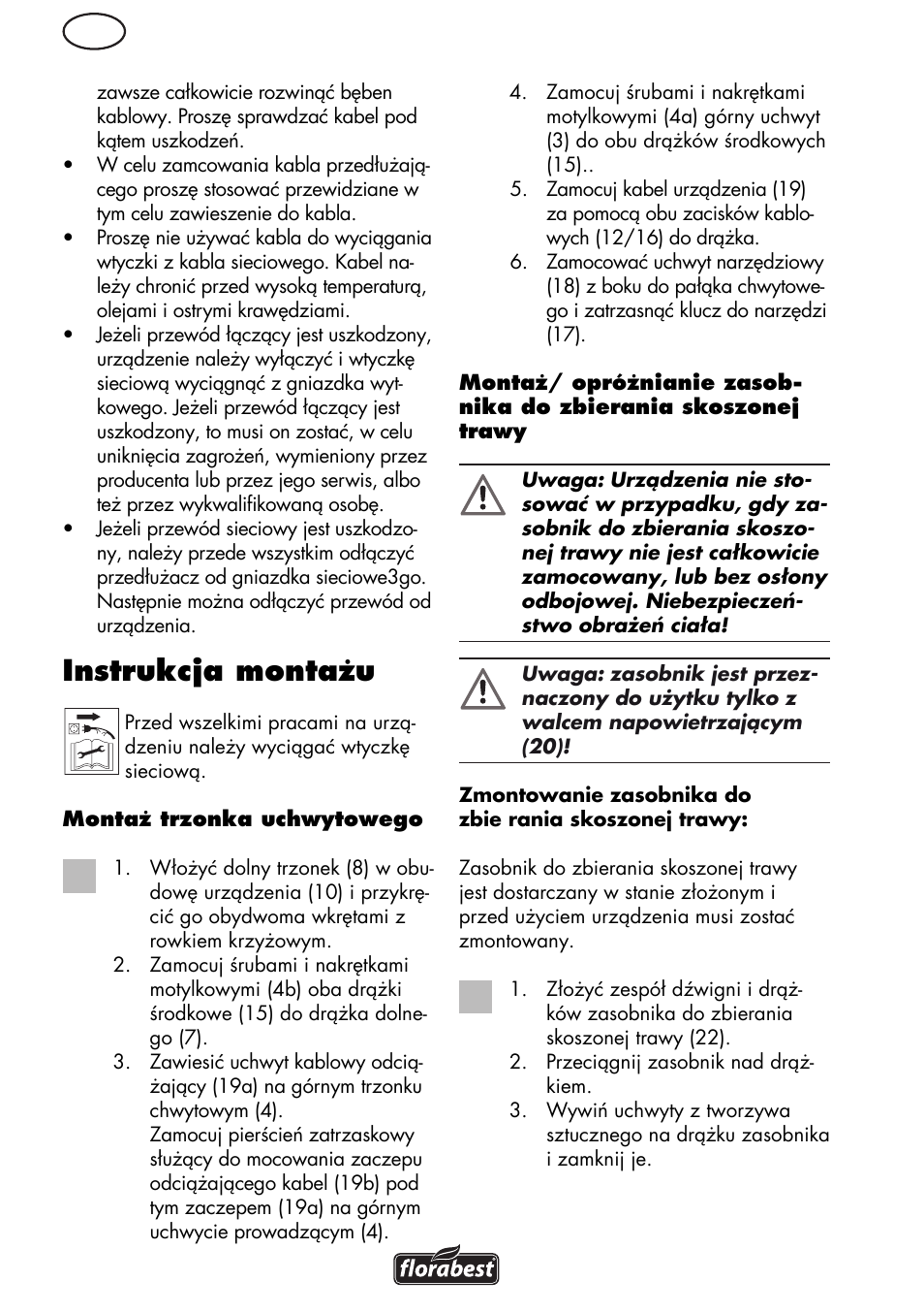 Instrukcja montażu | Florabest FLV 1200 A1 User Manual | Page 24 / 108