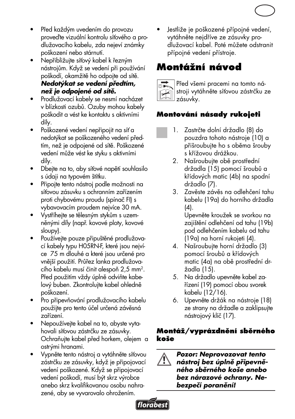 Montážní návod | Florabest FLV 1200 A1 User Manual | Page 67 / 108