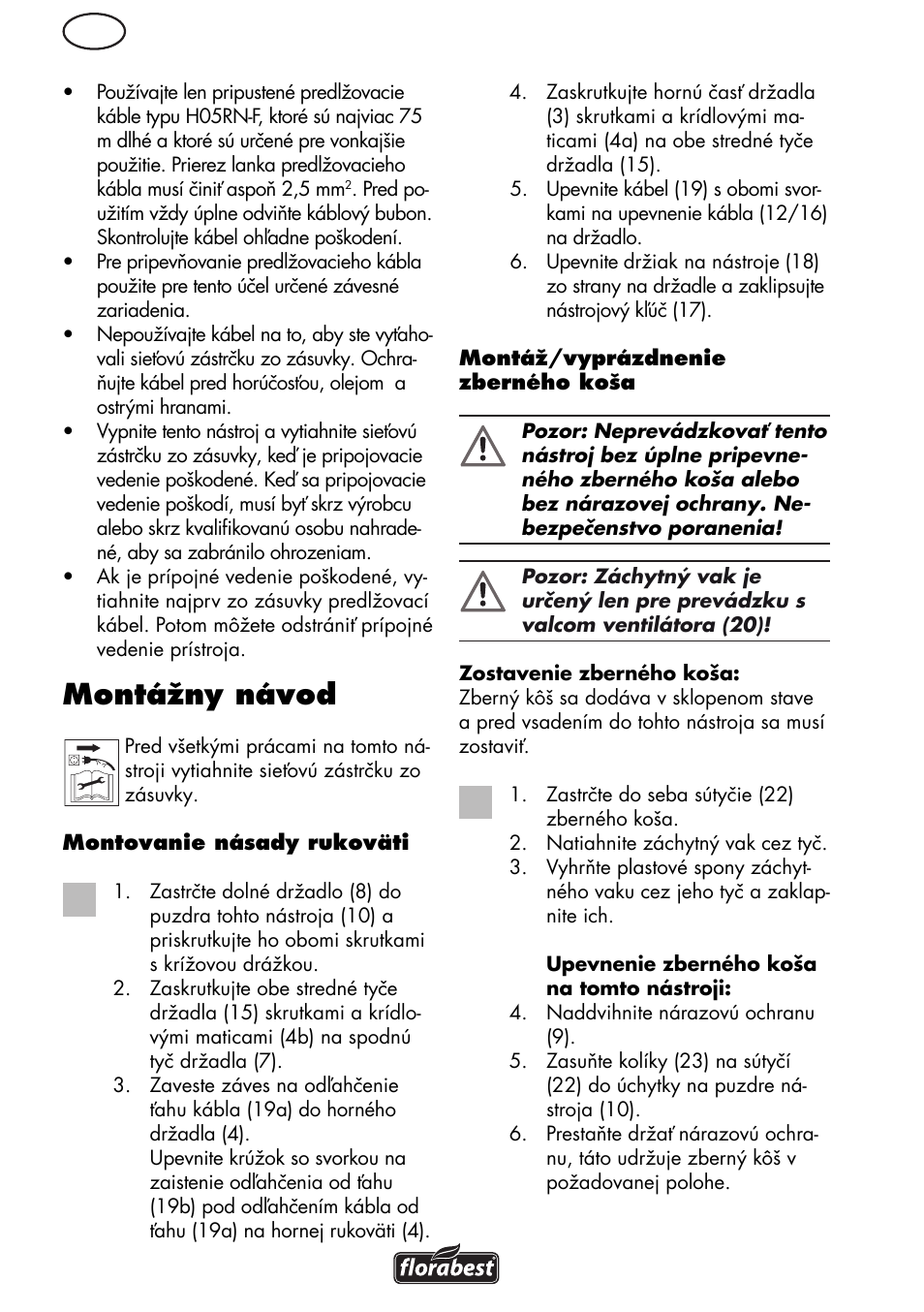 Montážny návod | Florabest FLV 1200 A1 User Manual | Page 80 / 108