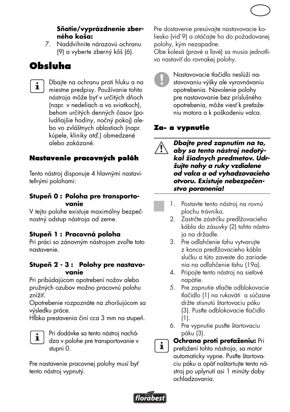 Obsluha | Florabest FLV 1200 A1 User Manual | Page 81 / 108