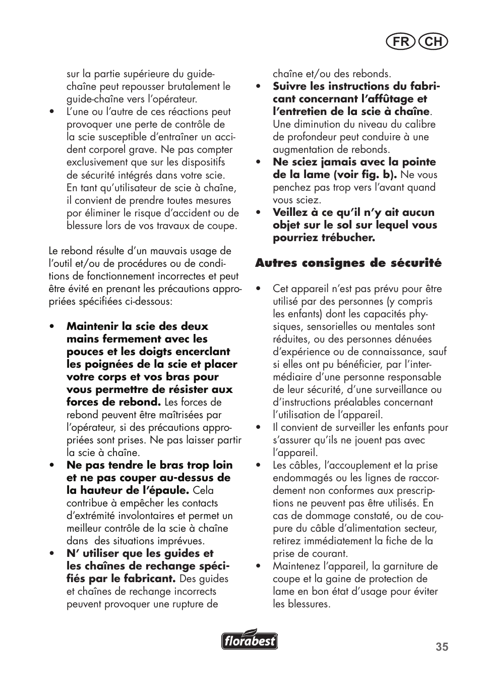 Fr ch | Florabest FHE 710 A1 User Manual | Page 35 / 96