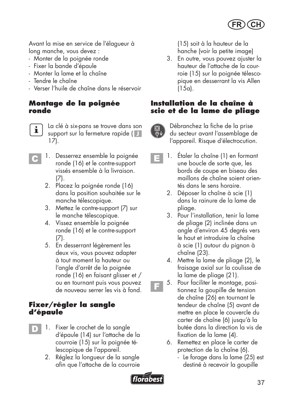 Fr ch | Florabest FHE 710 A1 User Manual | Page 37 / 96