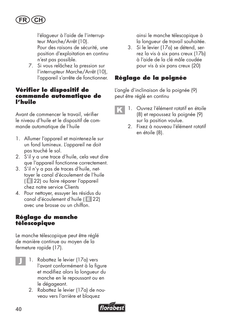 Fr ch | Florabest FHE 710 A1 User Manual | Page 40 / 96