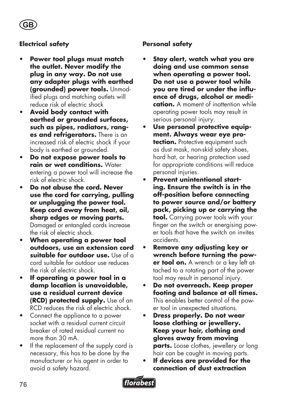 Florabest FHE 710 A1 User Manual | Page 76 / 96