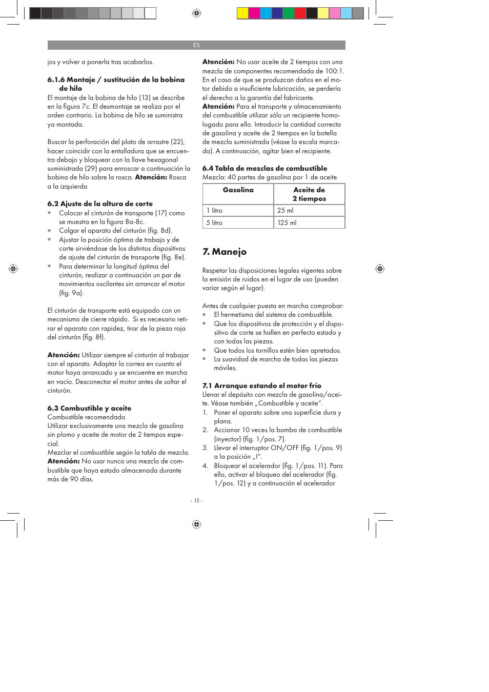 Manejo | Florabest FBS 43 A1 User Manual | Page 15 / 90