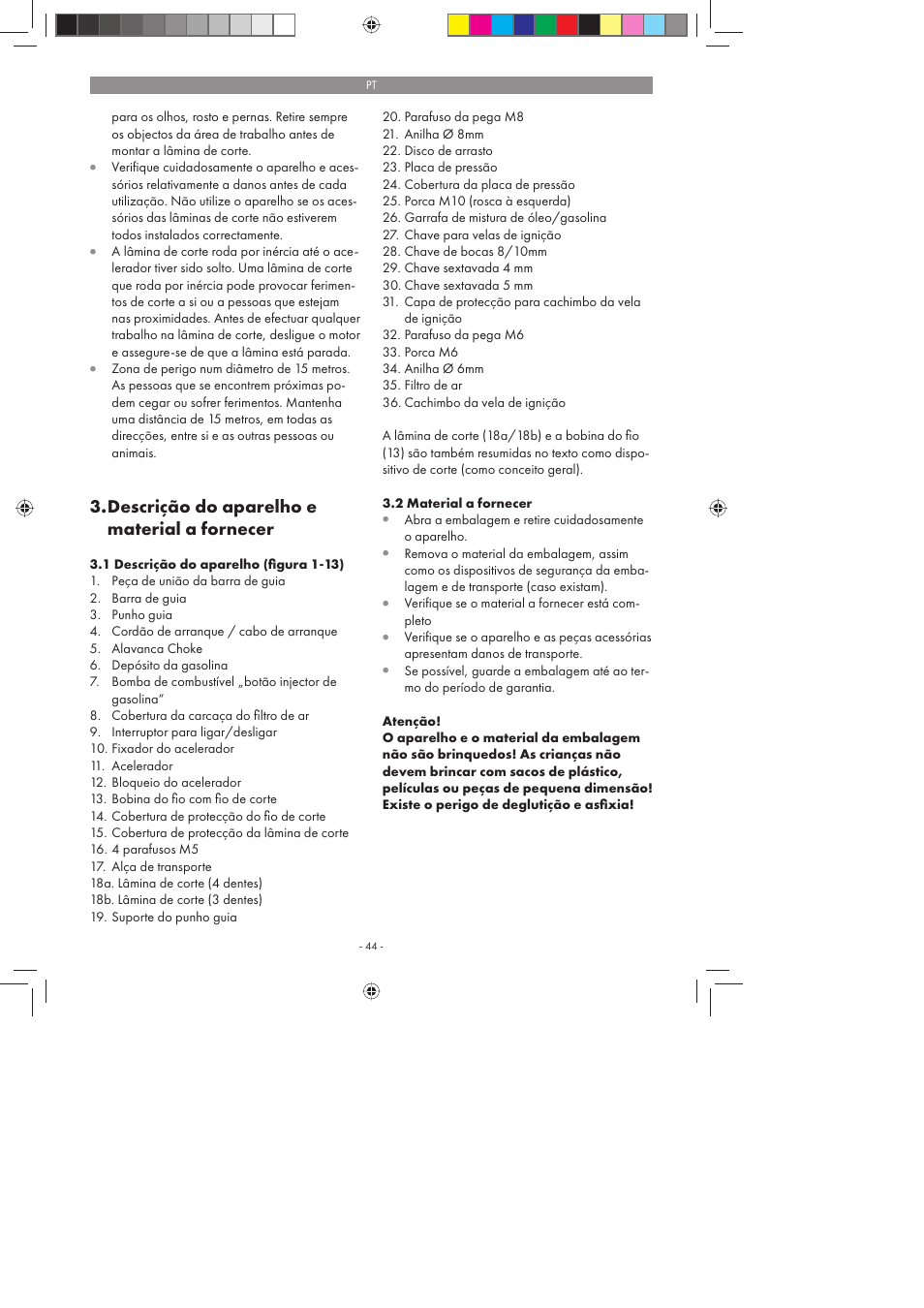 Descrição do aparelho e material a fornecer | Florabest FBS 43 A1 User Manual | Page 44 / 90