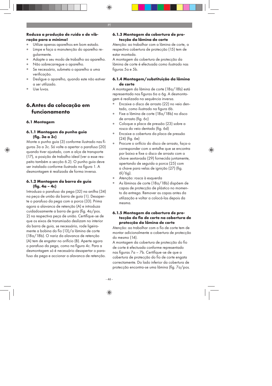Antes da colocação em funcionamento | Florabest FBS 43 A1 User Manual | Page 46 / 90