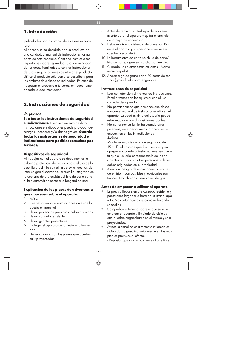 Introducción, Instrucciones de seguridad | Florabest FBS 43 A1 User Manual | Page 9 / 90