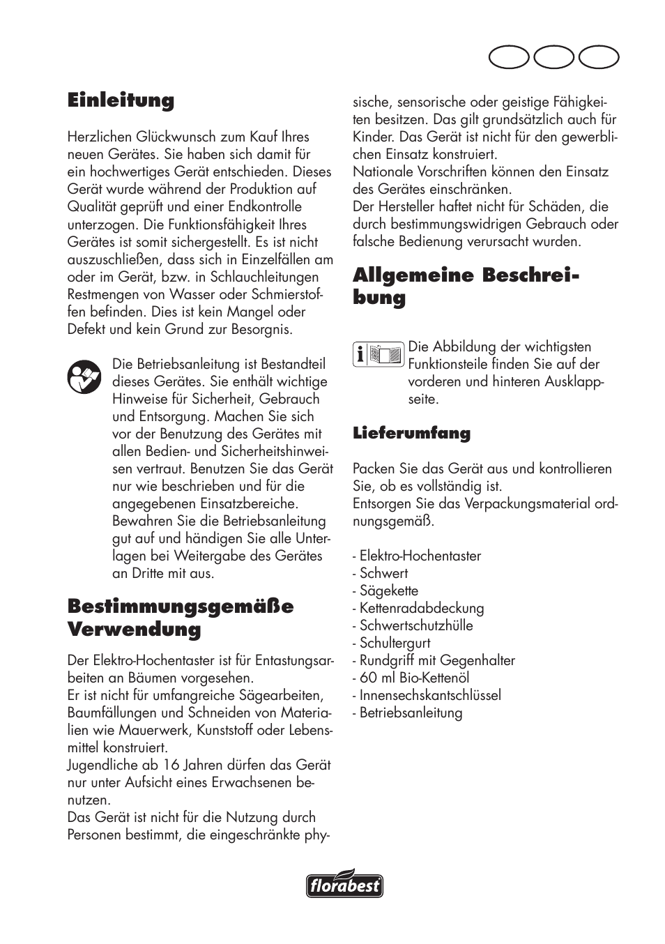 Einleitung, Bestimmungsgemäße verwendung, Allgemeine beschrei- bung | De at ch | Florabest FHE 710 A1 User Manual | Page 107 / 132