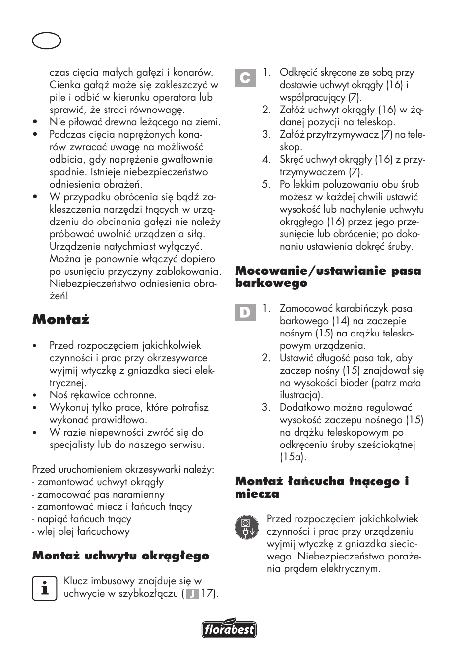 Montaż | Florabest FHE 710 A1 User Manual | Page 34 / 132