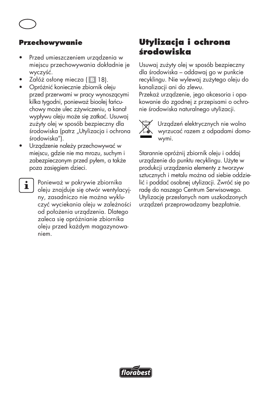 Utylizacja i ochrona środowiska | Florabest FHE 710 A1 User Manual | Page 40 / 132