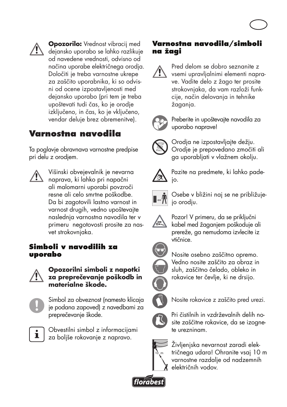 Varnostna navodila | Florabest FHE 710 A1 User Manual | Page 49 / 132