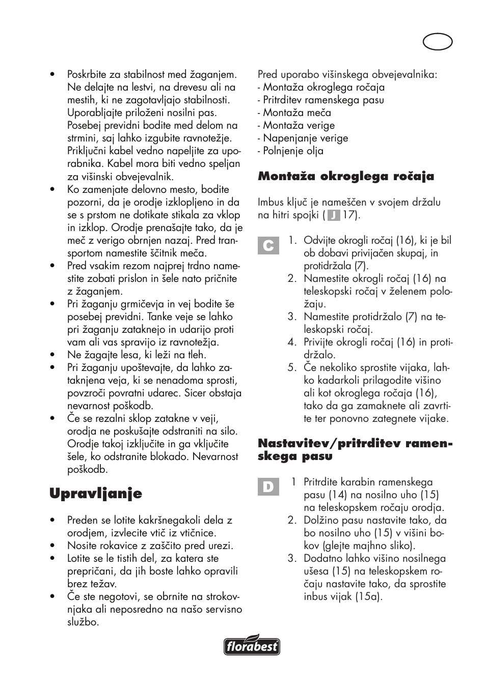 Upravljanje | Florabest FHE 710 A1 User Manual | Page 55 / 132