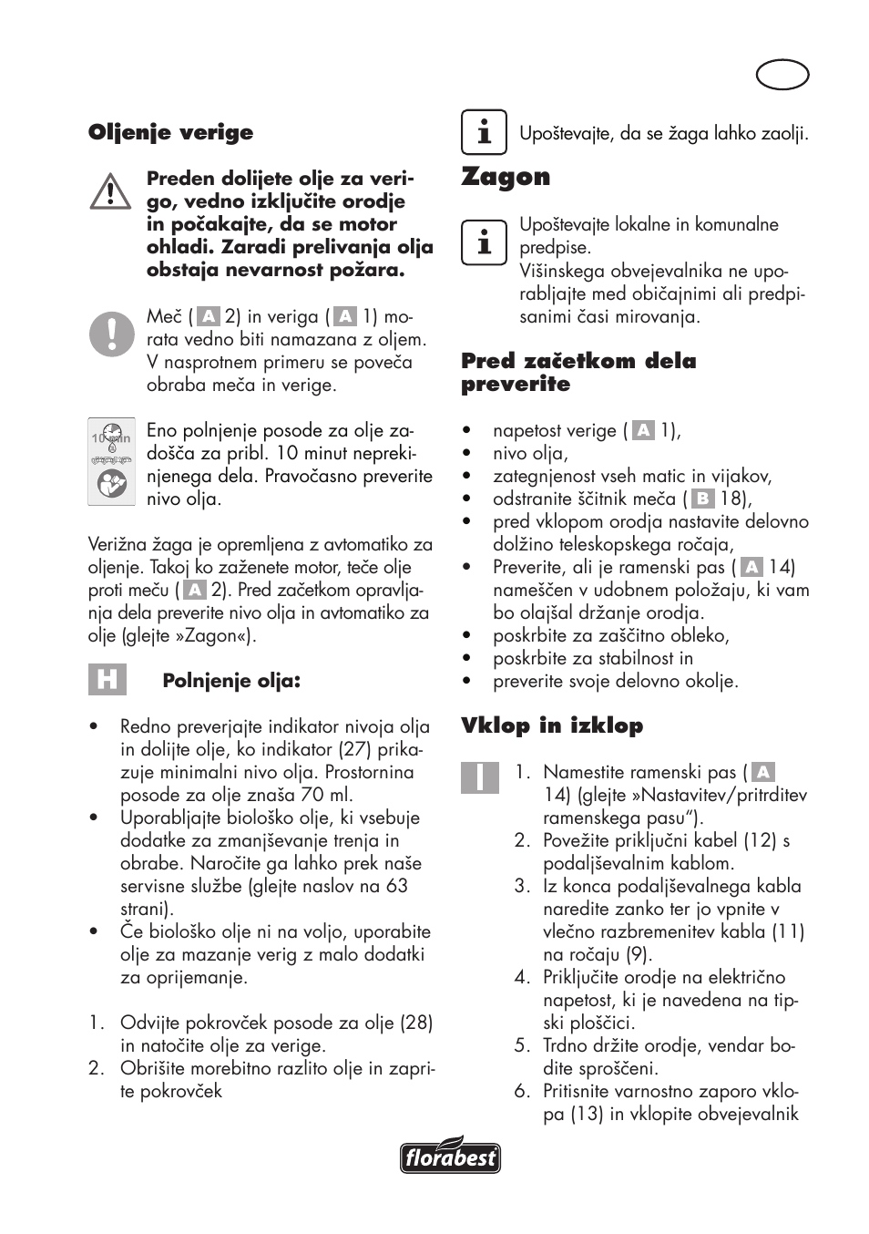 Zagon | Florabest FHE 710 A1 User Manual | Page 57 / 132