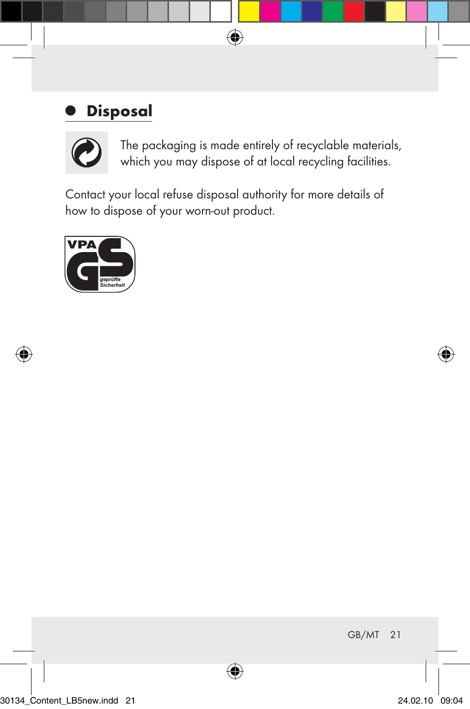 Disposal | Florabest Z28344 User Manual | Page 23 / 27