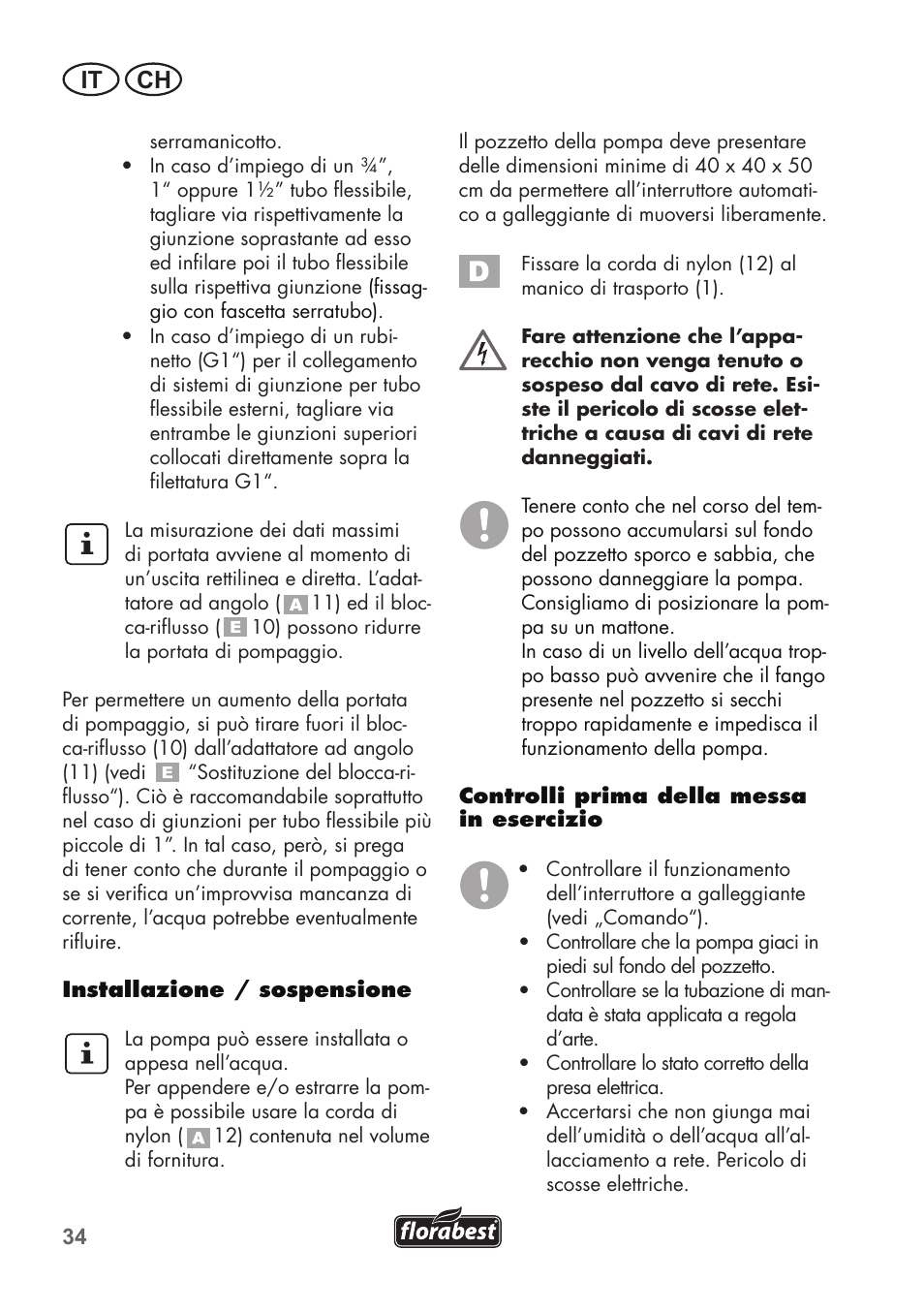 It ch | Florabest FTP 400 B2 User Manual | Page 34 / 54