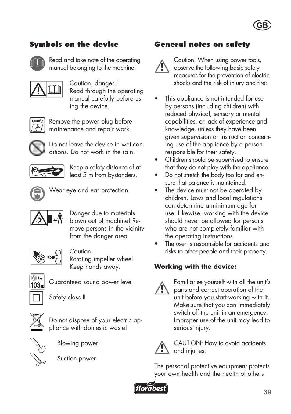 Florabest FLB 2500 A2 User Manual | Page 39 / 70